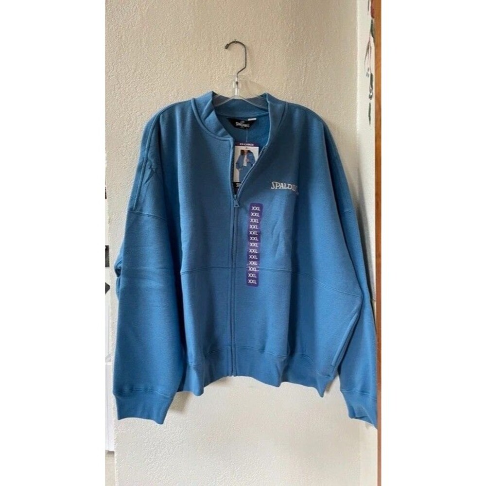 Spalding women's blue fleece bomber jacket XXL